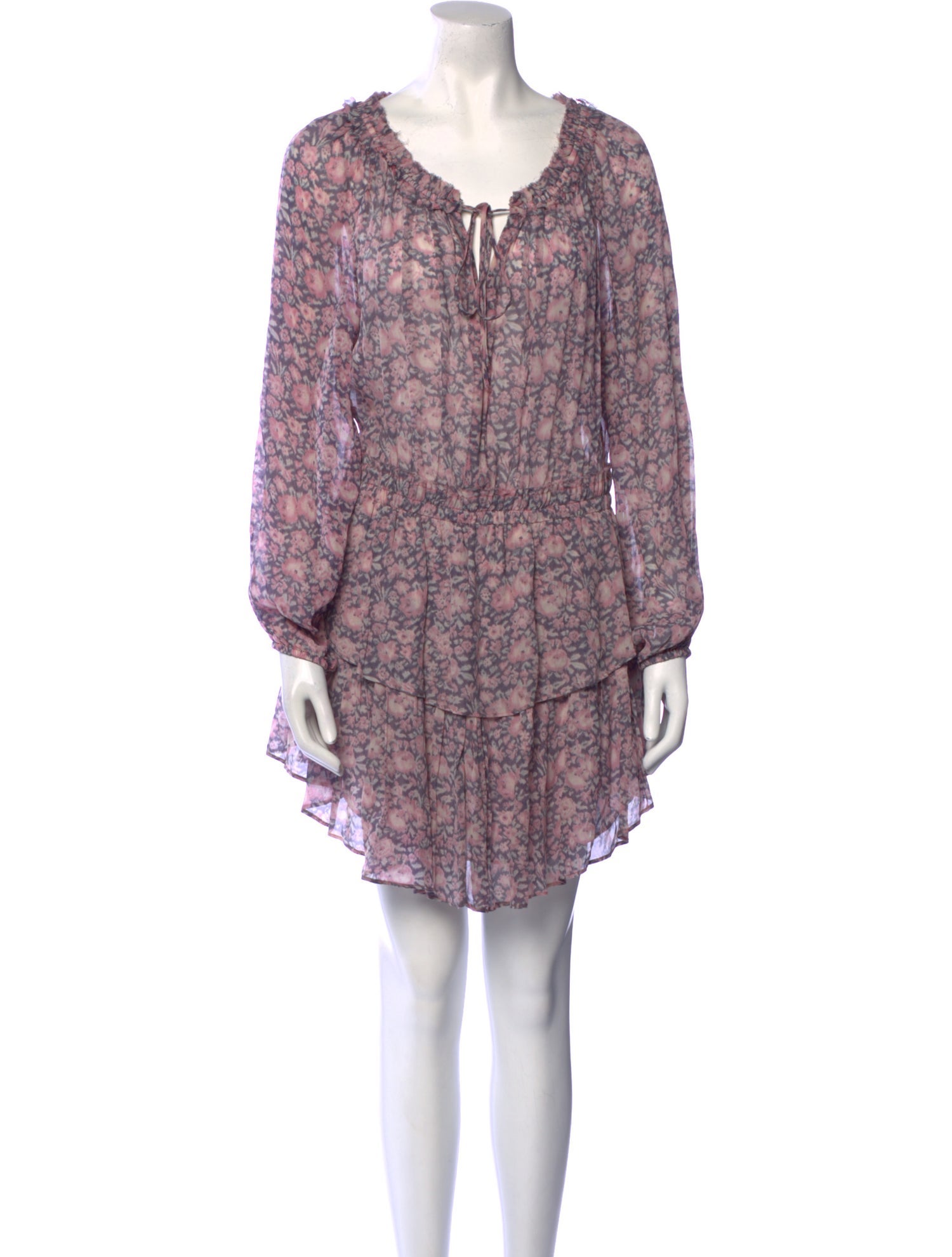 LoveShackFancy Floral Print Mini Dress