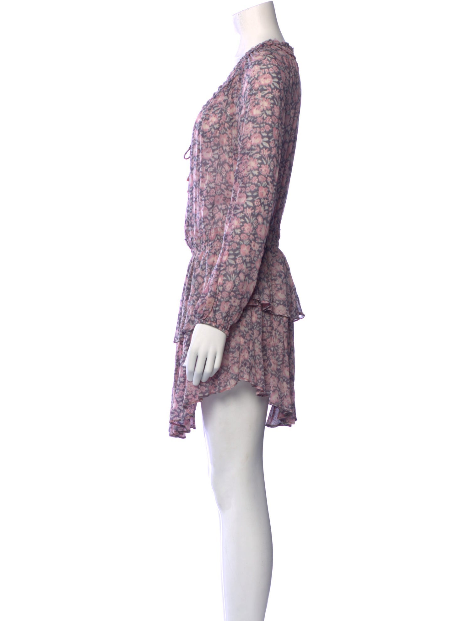 LoveShackFancy Floral Print Mini Dress