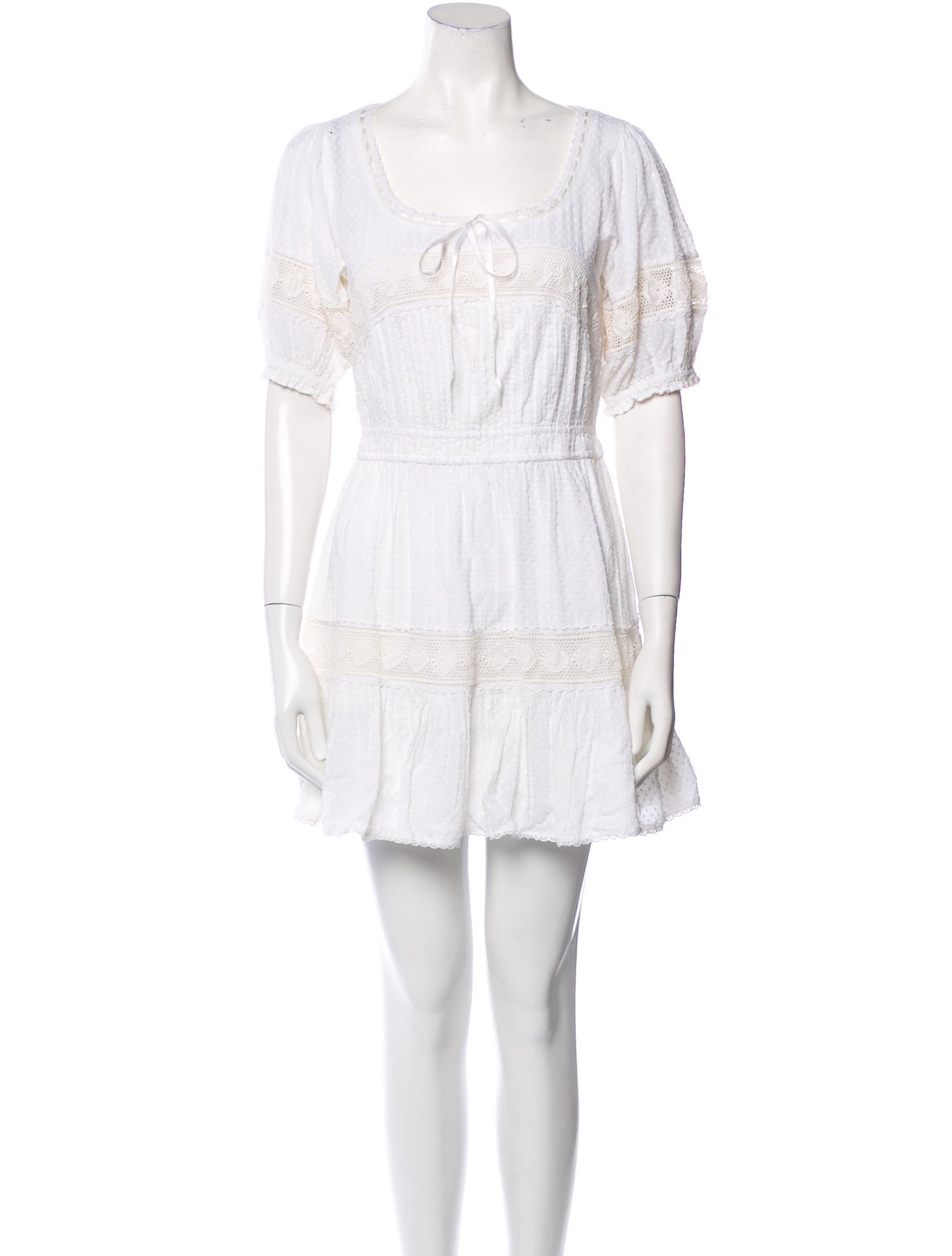 LoveShackFancy Scoop Neck Mini Dress