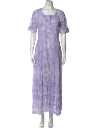 LoveShackFancy Square Neckline Long Dress