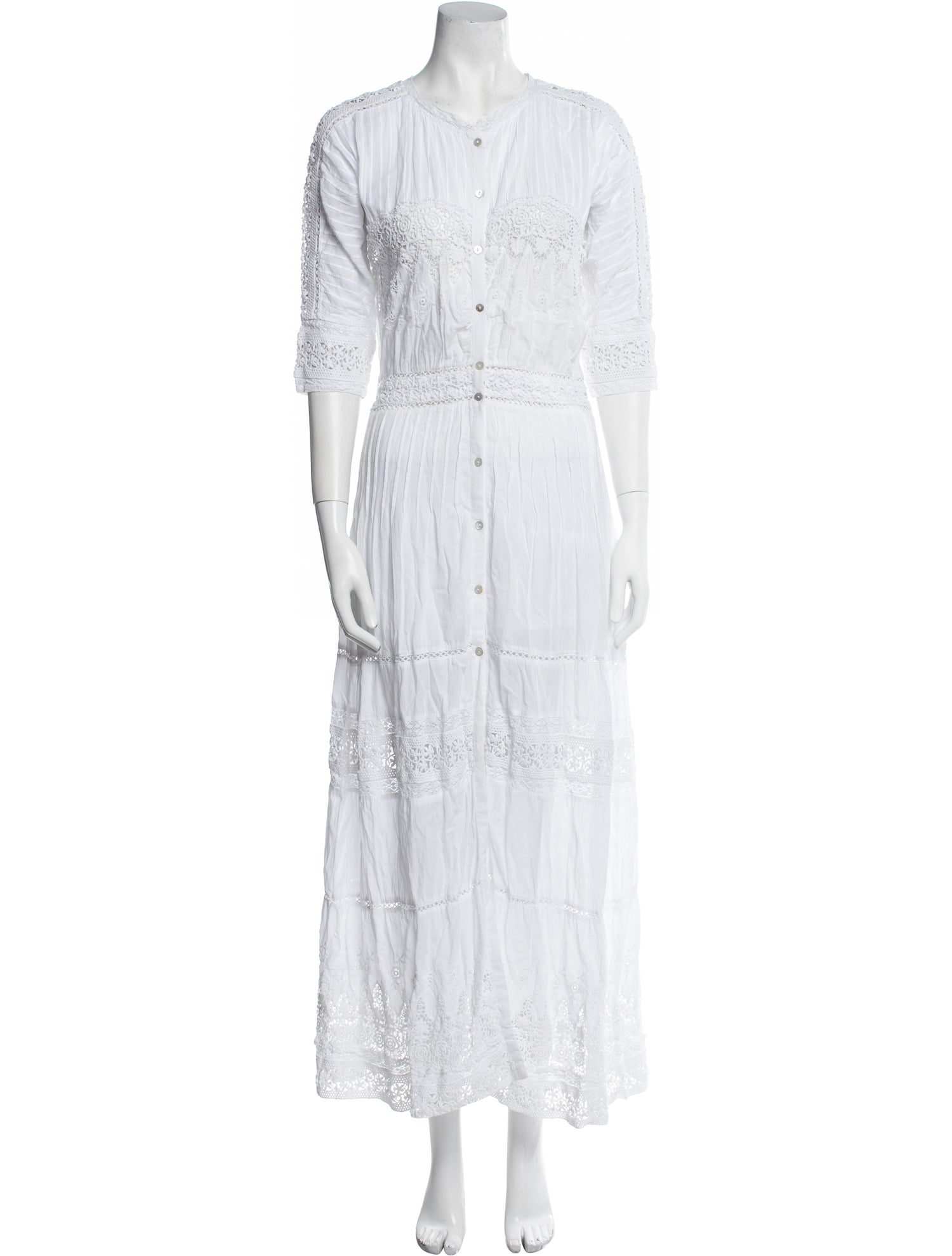 LoveShackFancy V-Neck Long Dress