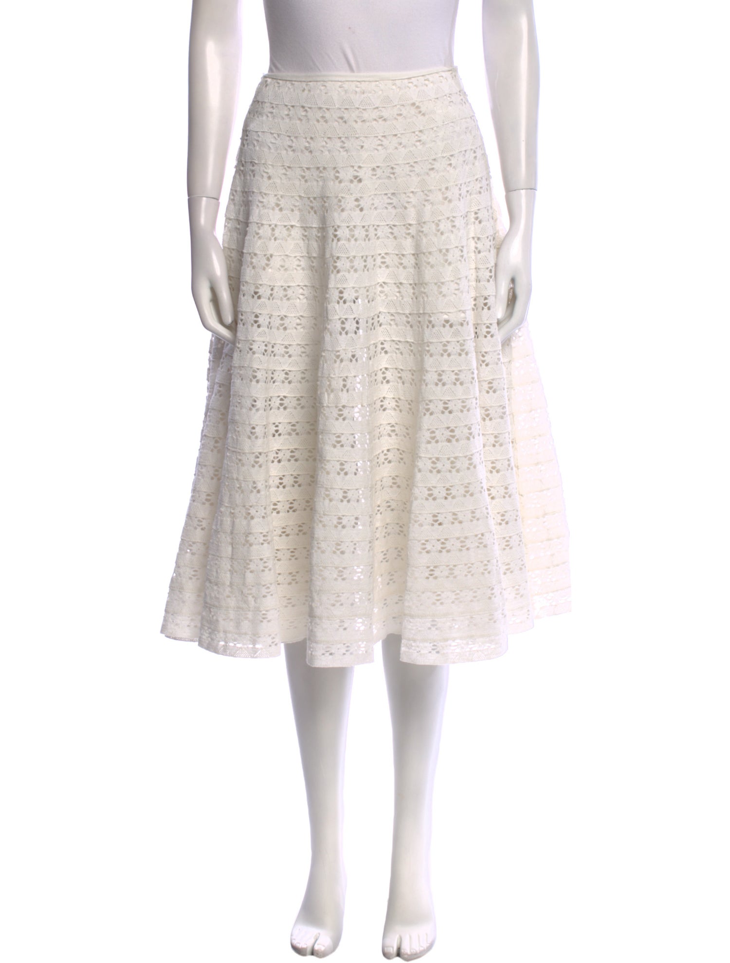 LoveShackFancy Lace Pattern Knee-Length Skirt