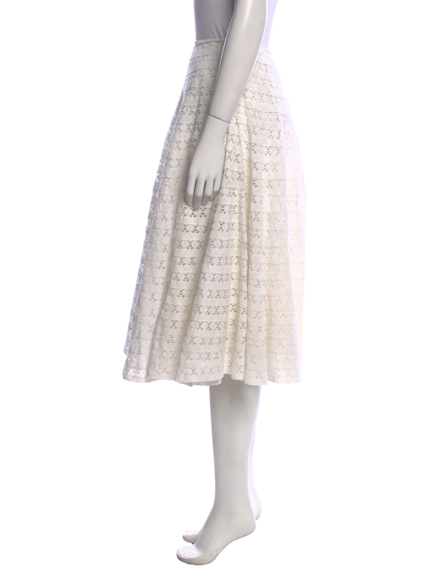 LoveShackFancy Lace Pattern Knee-Length Skirt