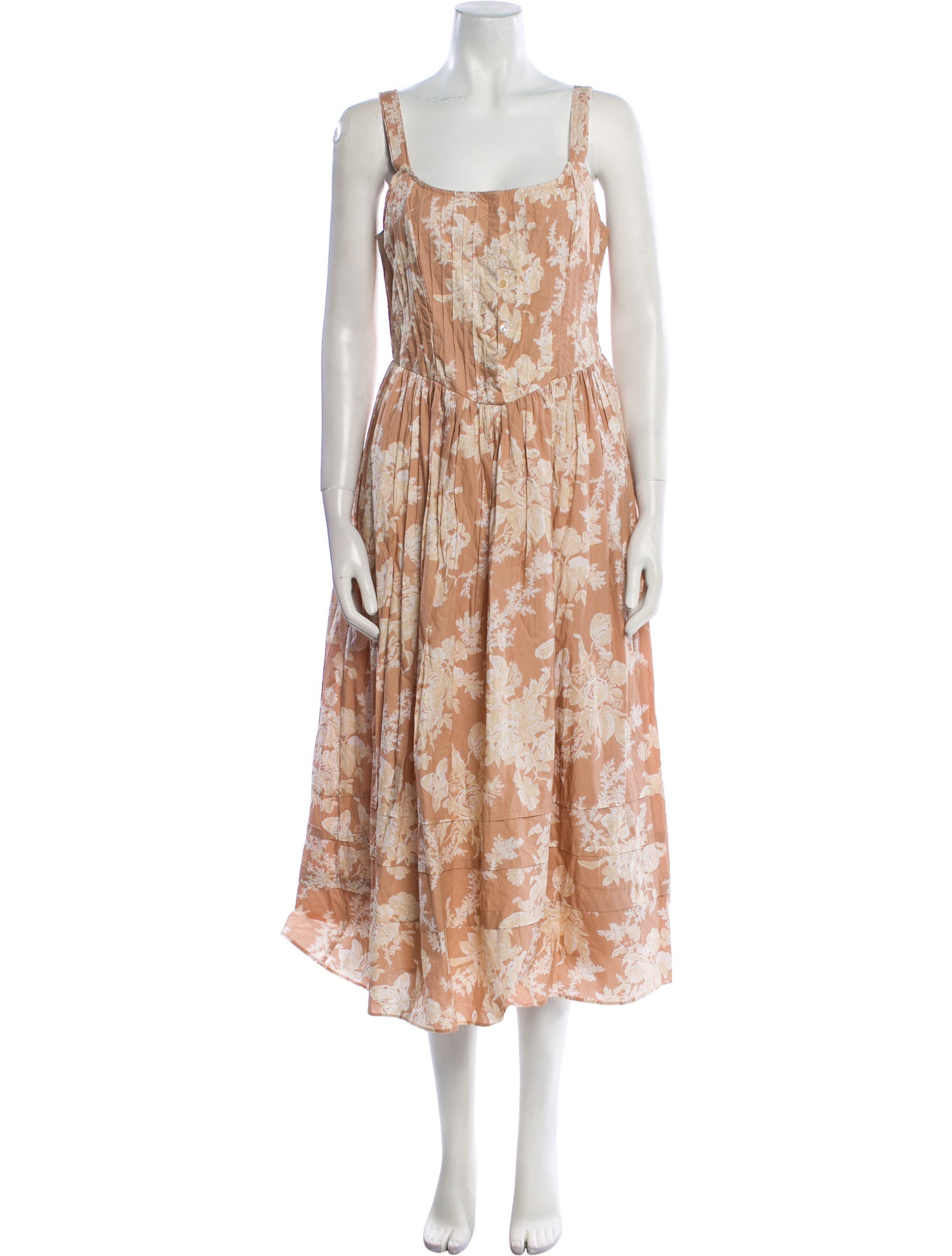 LoveShackFancy Floral Print Long Dress