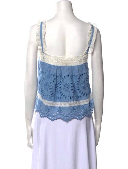 LoveShackFancy Patterned Square Neckline Crop Top