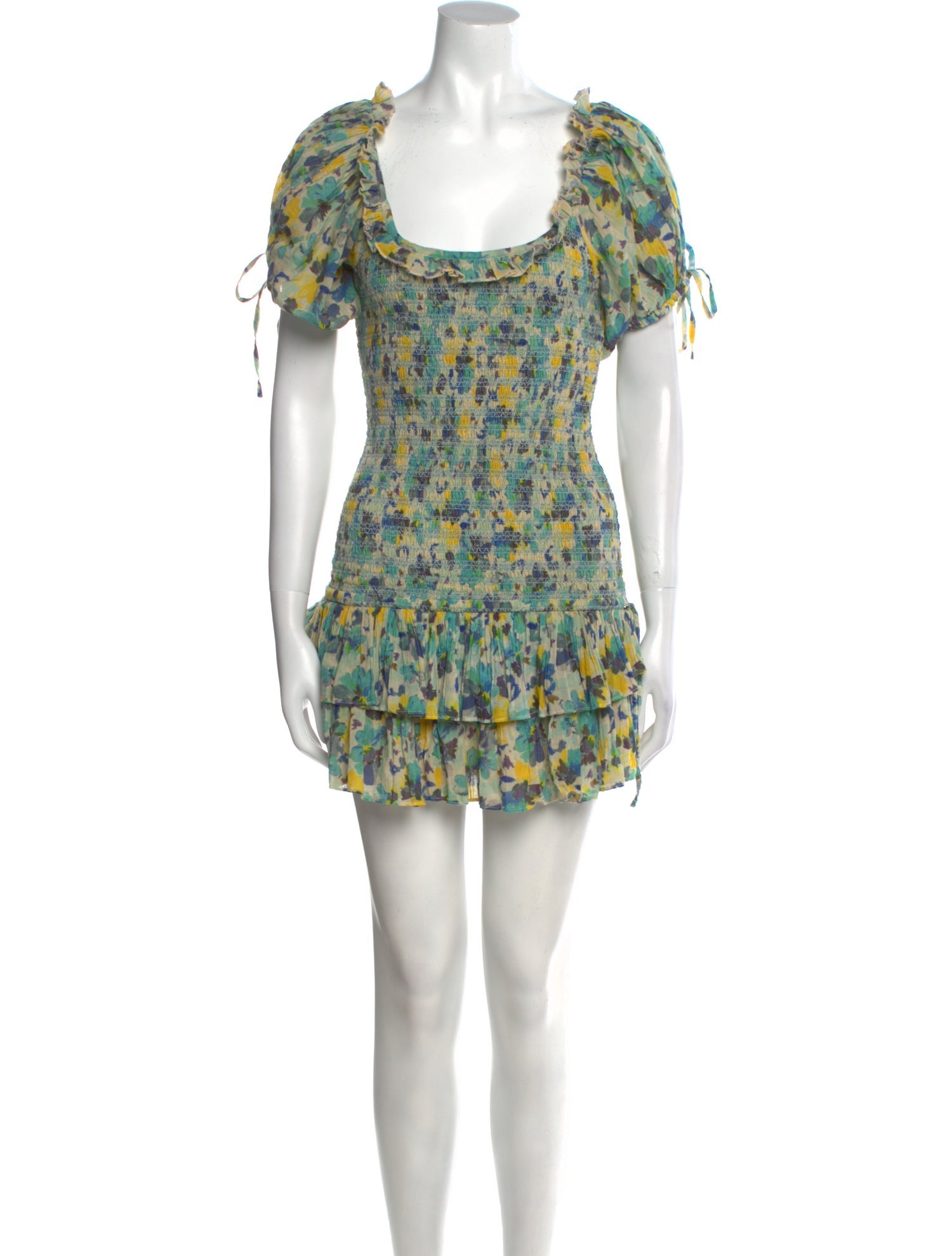 LoveShackFancy Floral Print Mini Dress
