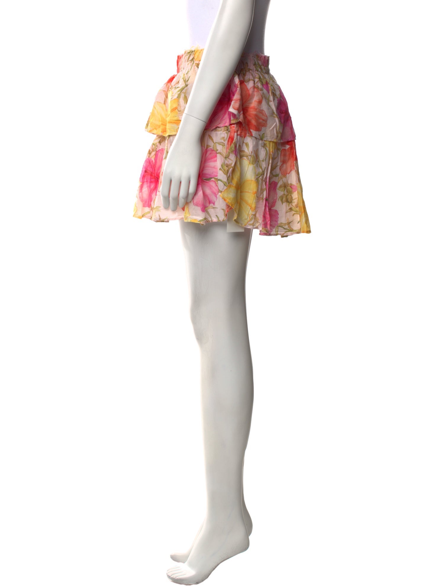 LoveShackFancy Floral Print Mini Skirt