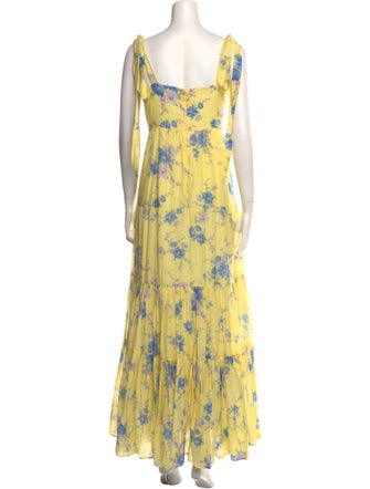 LoveShackFancy Floral Print Long Dress