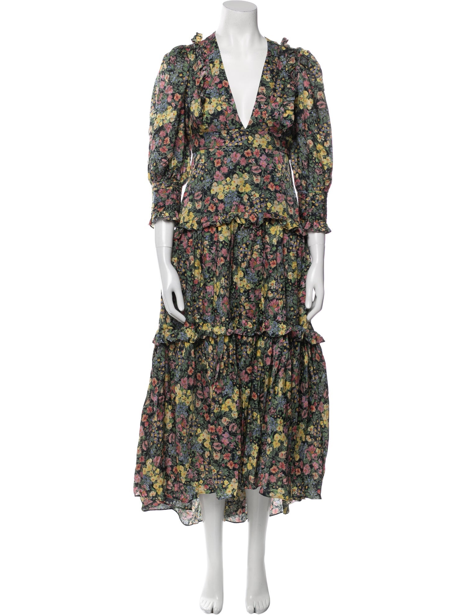 LoveShackFancy Floral Print Midi Length Dress w/ Tags