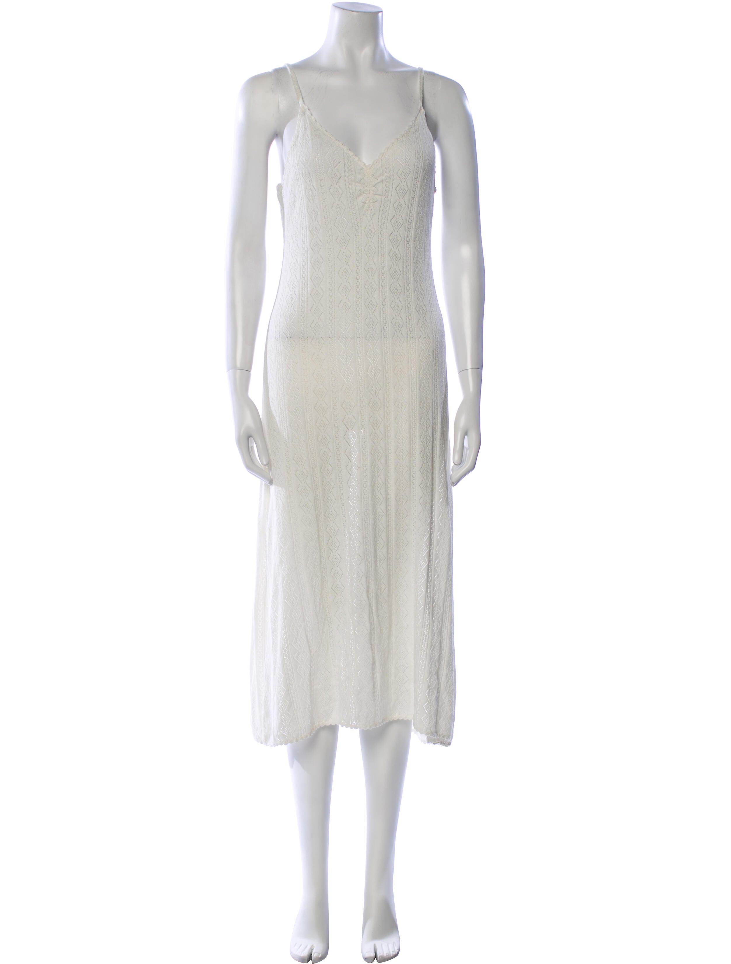 LoveShackFancy V-Neck Midi Length Dress