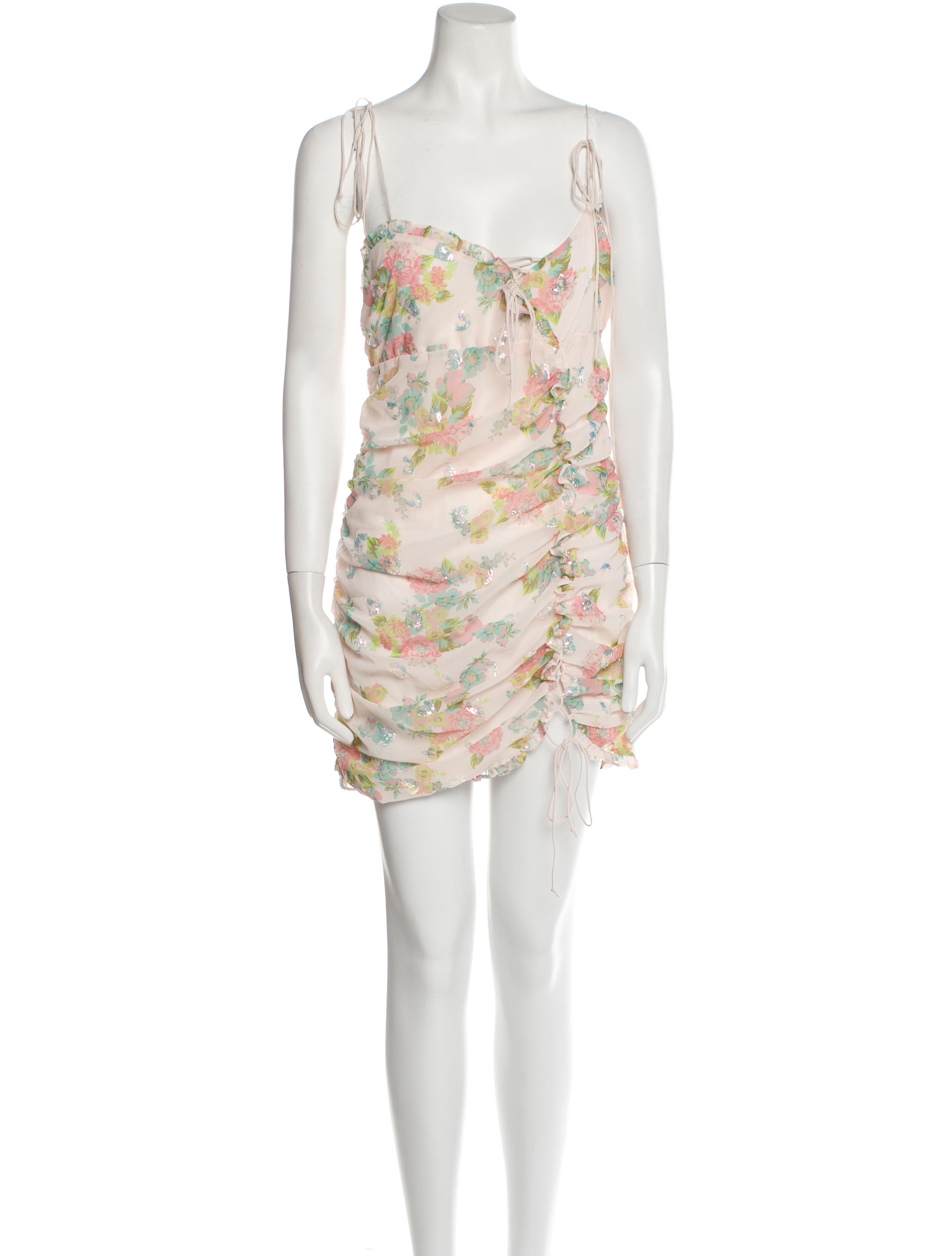 LoveShackFancy Floral Print Mini Dress