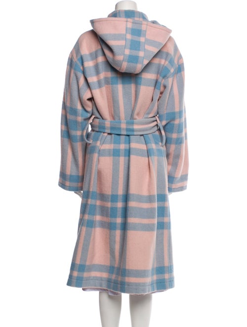 LoveShackFancy Wool Plaid Print Trench Coat