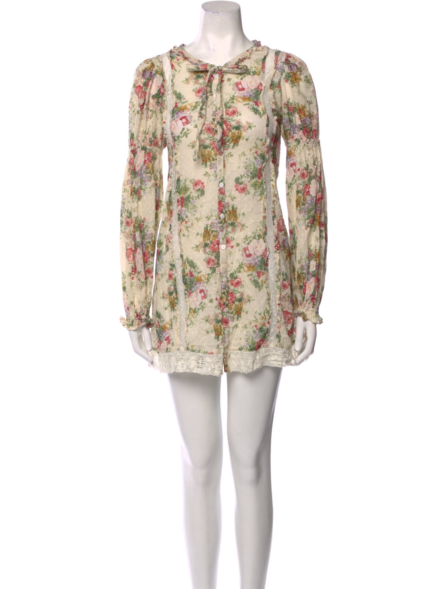 LoveShackFancy Floral Print Mini Dress