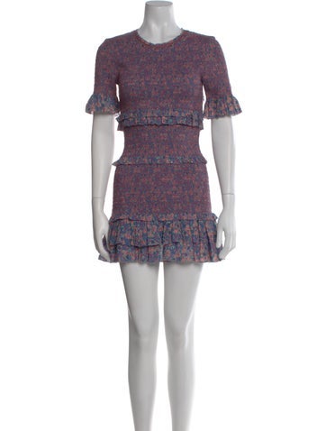 LoveShackFancy Dresses Floral Print Mini Dress XS