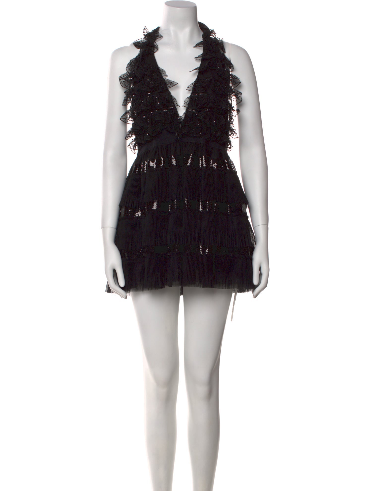 LoveShackFancy V-Neck Mini Dress