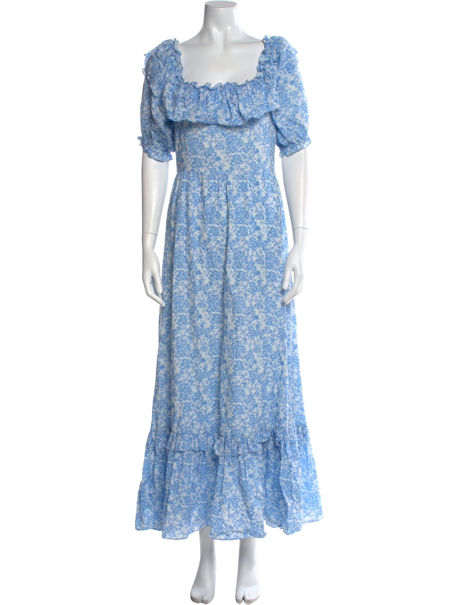 LoveShackFancy Floral Print Long Dress
