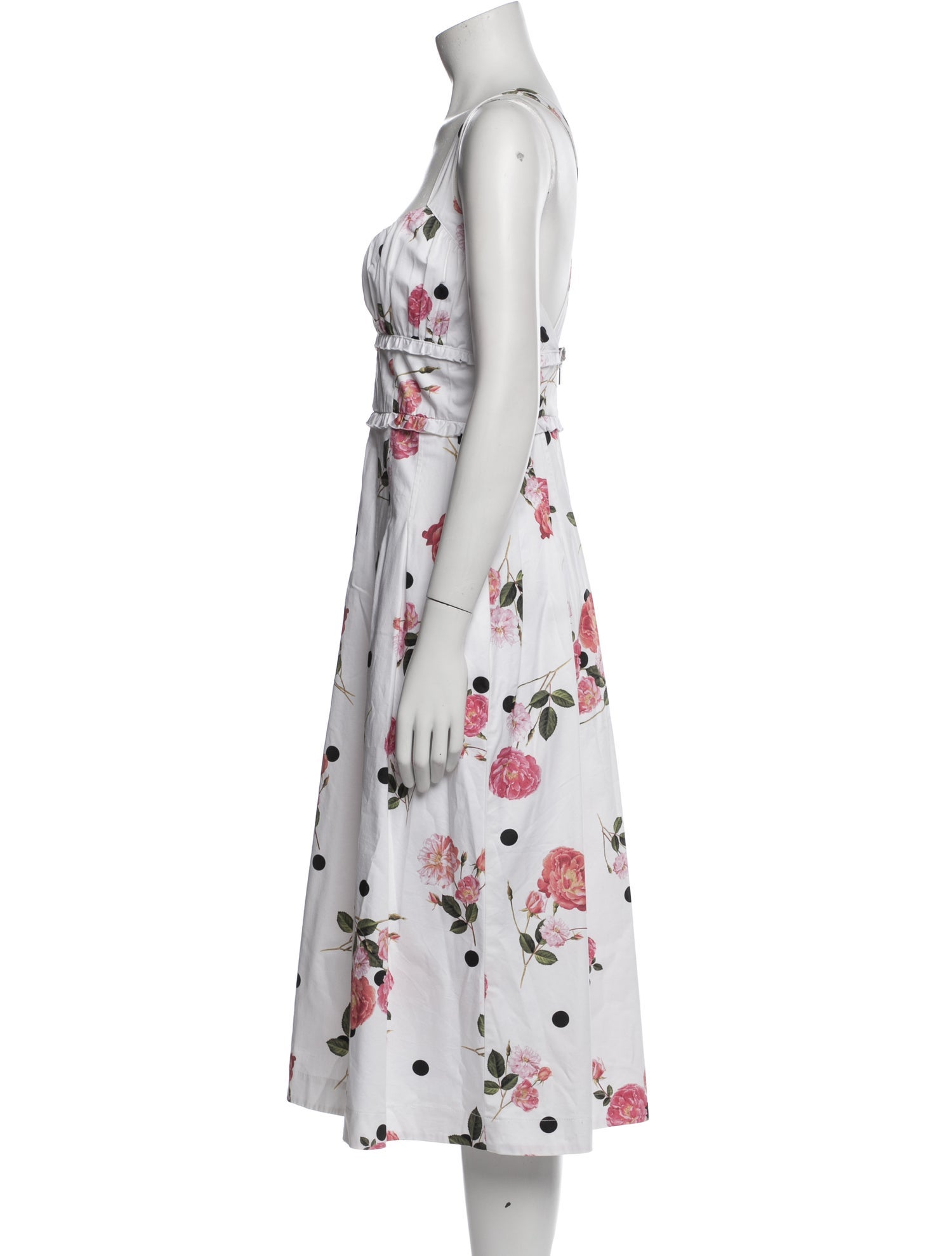 LoveShackFancy Floral Print Midi Length Dress