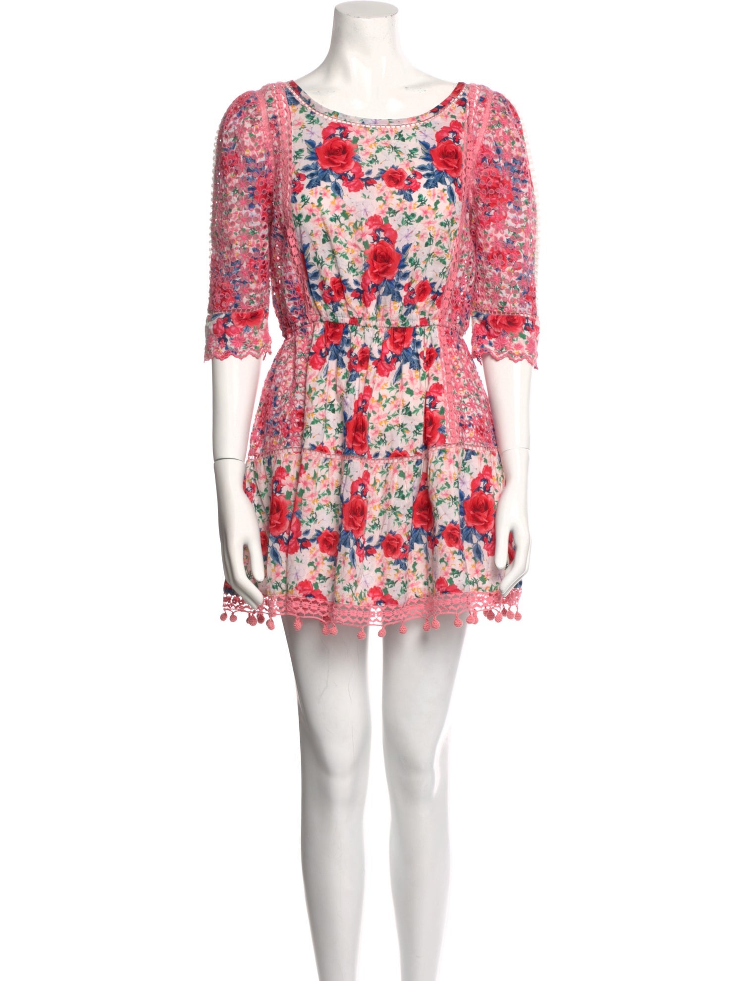 LoveShackFancy Floral Print Mini Dress