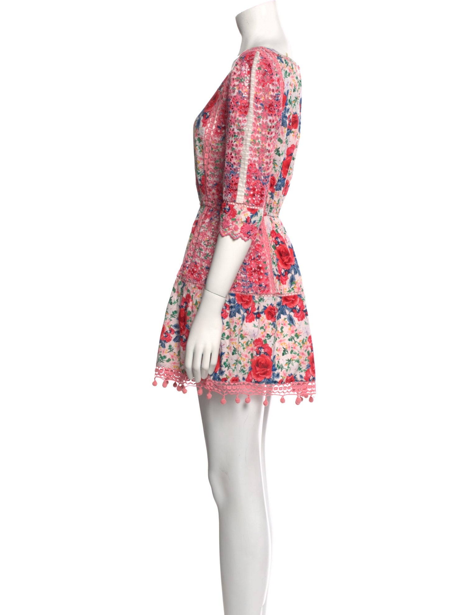 LoveShackFancy Floral Print Mini Dress