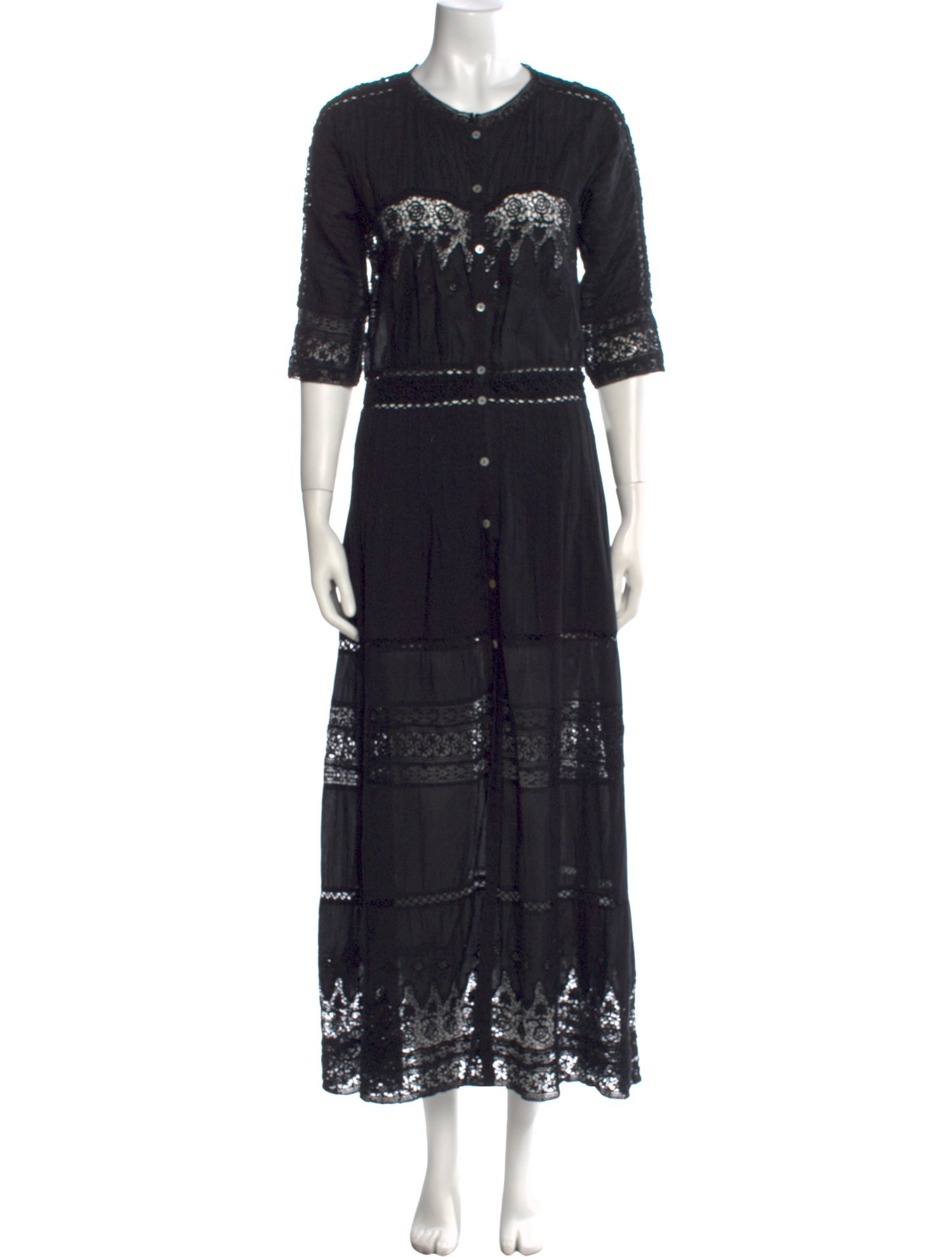 LoveShackFancy Crew Neck Long Dress