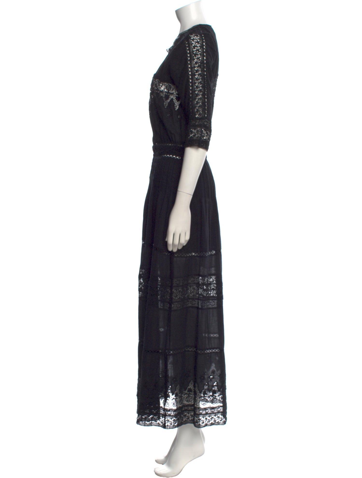 LoveShackFancy Crew Neck Long Dress