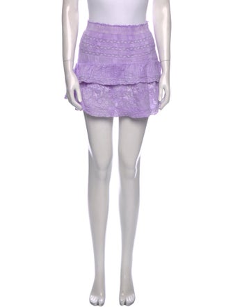 LoveShackFancy Embroidered Accent Mini Skirt
