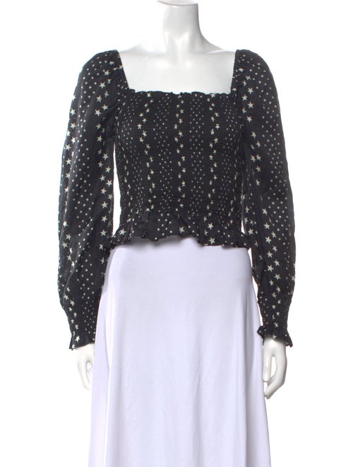 LoveShackFancy Printed Square Neckline Crop Top