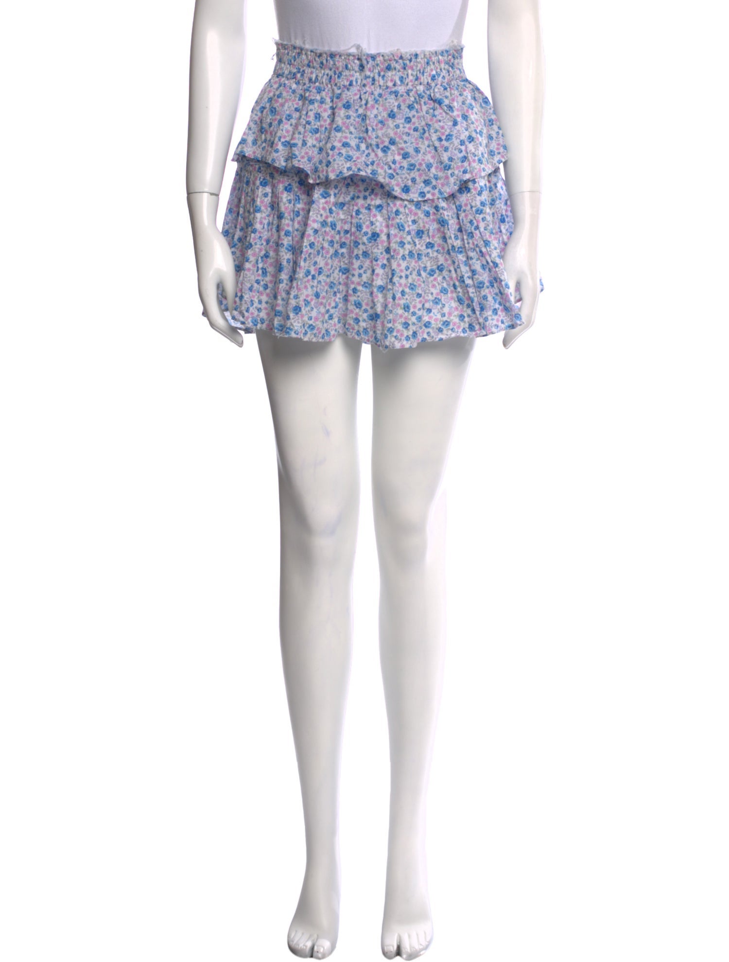 LoveShackFancy Floral Print Mini Skirt