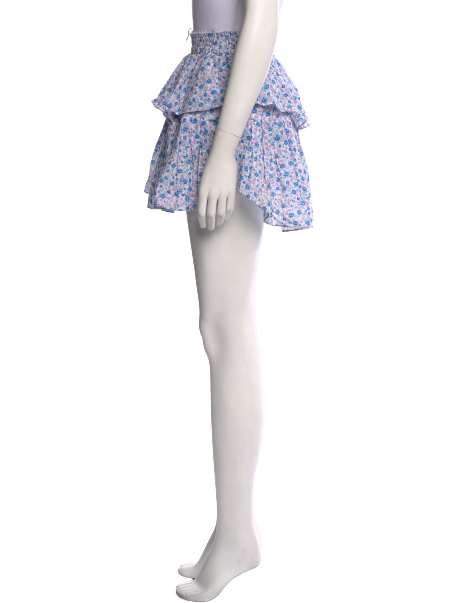 LoveShackFancy Floral Print Mini Skirt