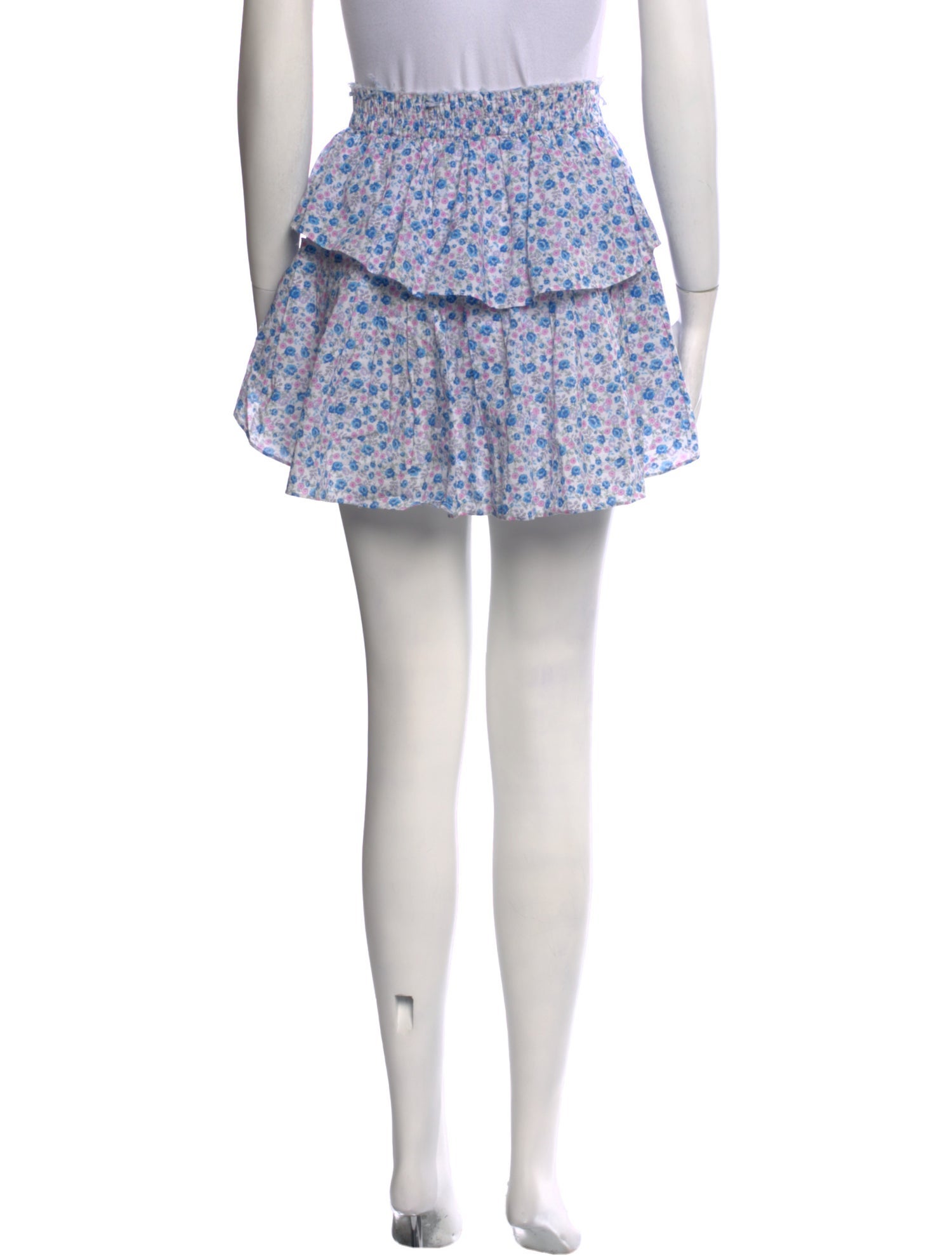 LoveShackFancy Floral Print Mini Skirt