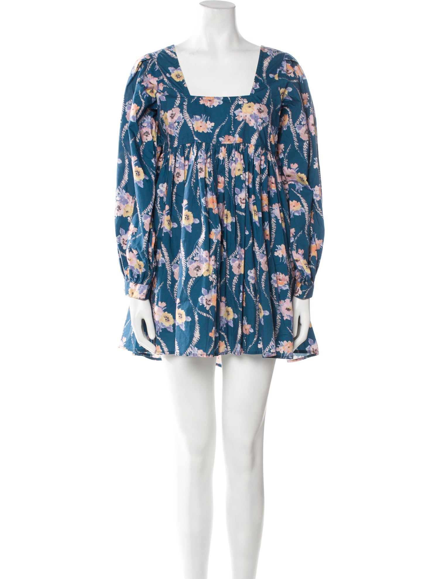 LoveShackFancy Floral Print Mini Dress