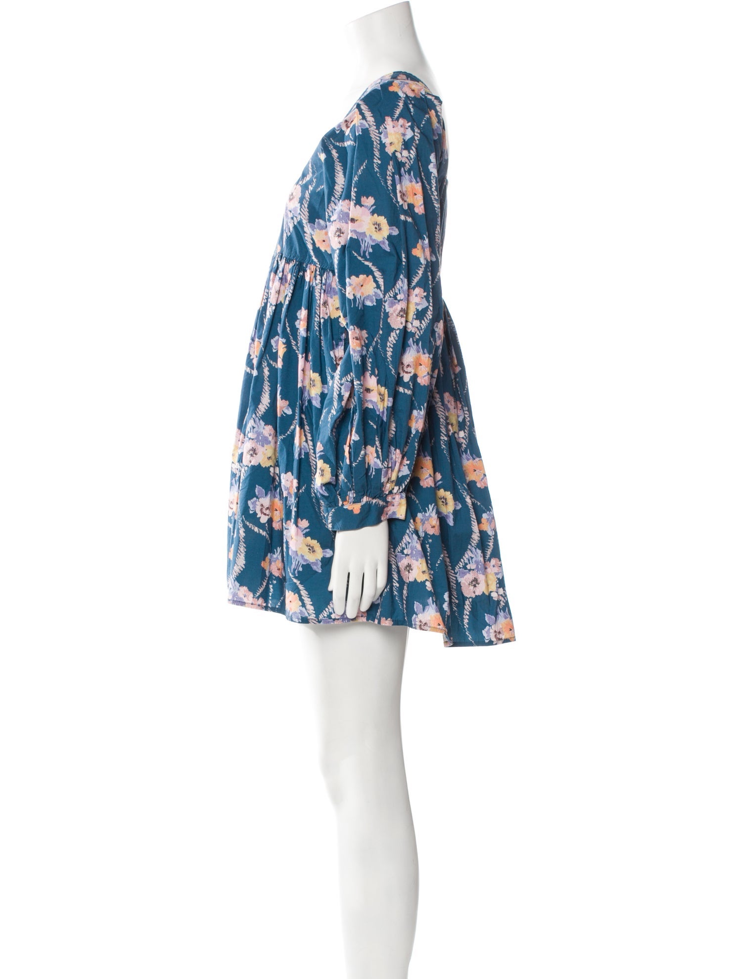 LoveShackFancy Floral Print Mini Dress