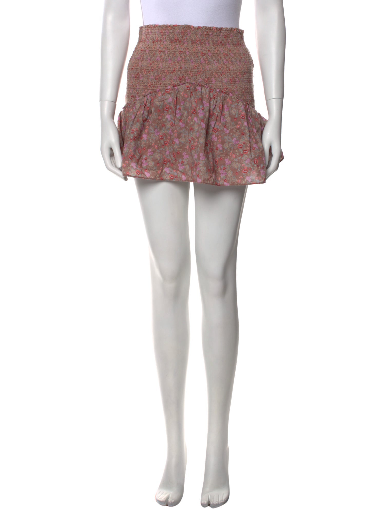 LoveShackFancy Floral Print Mini Skirt