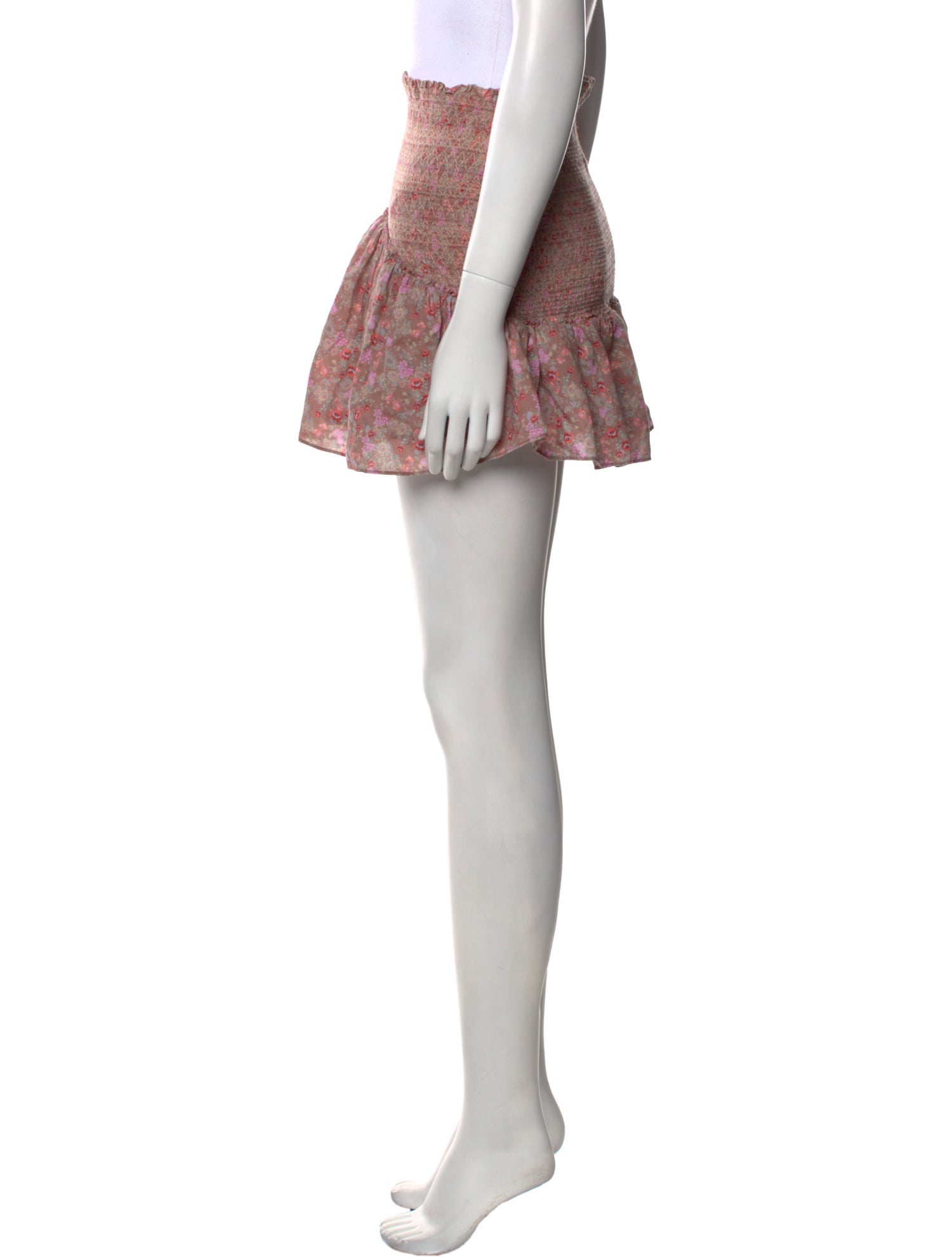 LoveShackFancy Floral Print Mini Skirt