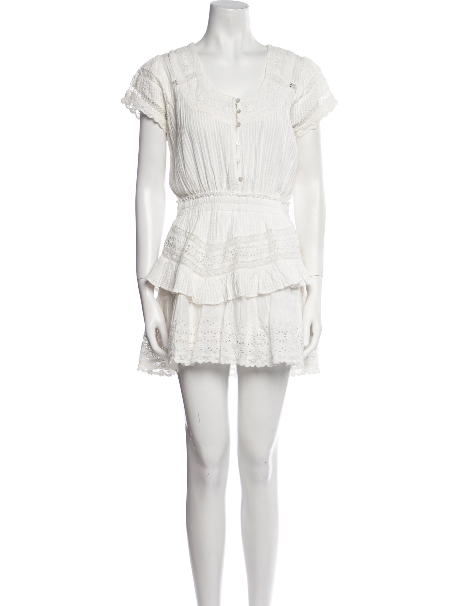 LoveShackFancy Scoop Neck Mini Dress