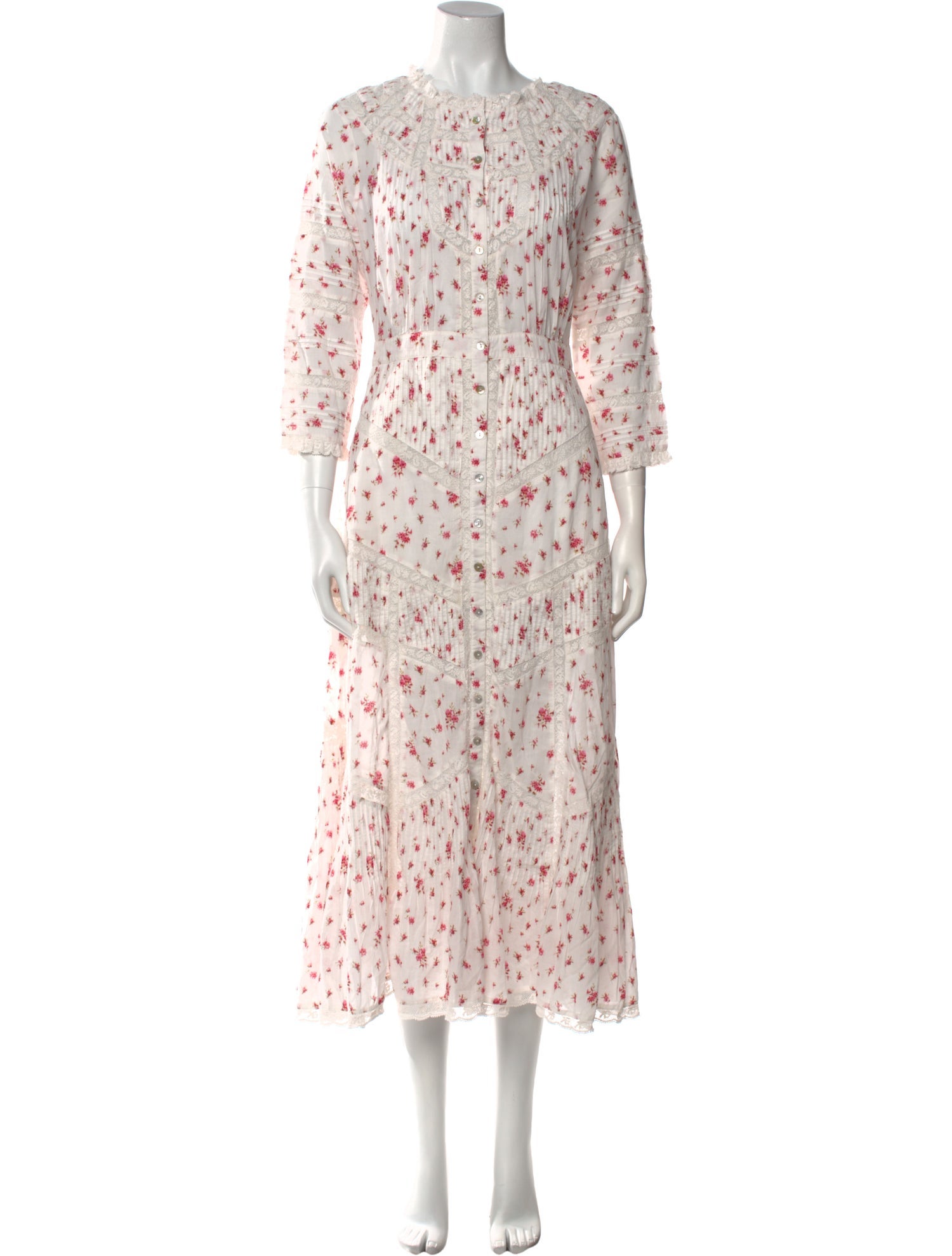 LoveShackFancy Floral Print Long Dress