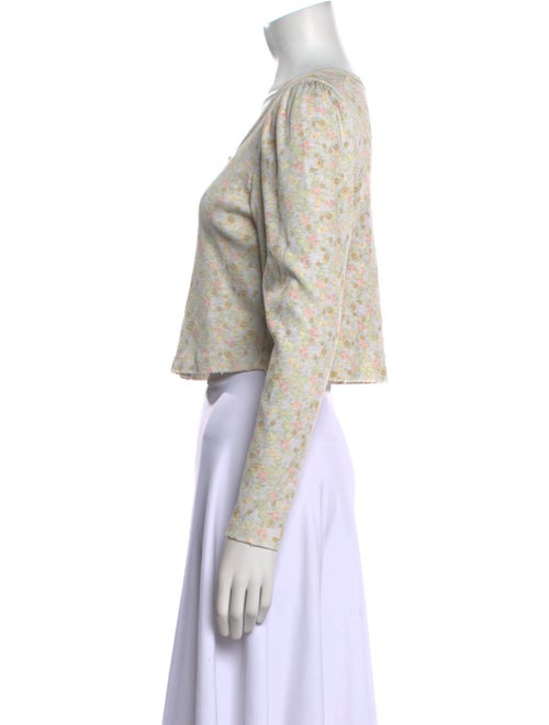 LoveShackFancy Printed Scoop Neck Crop Top