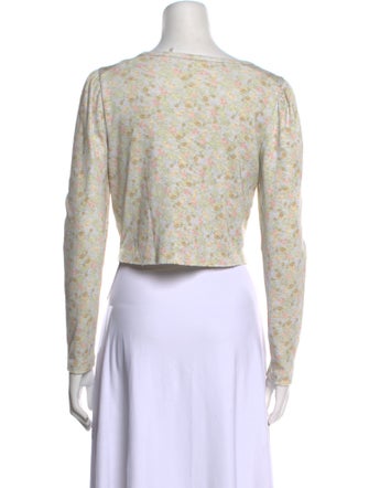 LoveShackFancy Printed Scoop Neck Crop Top