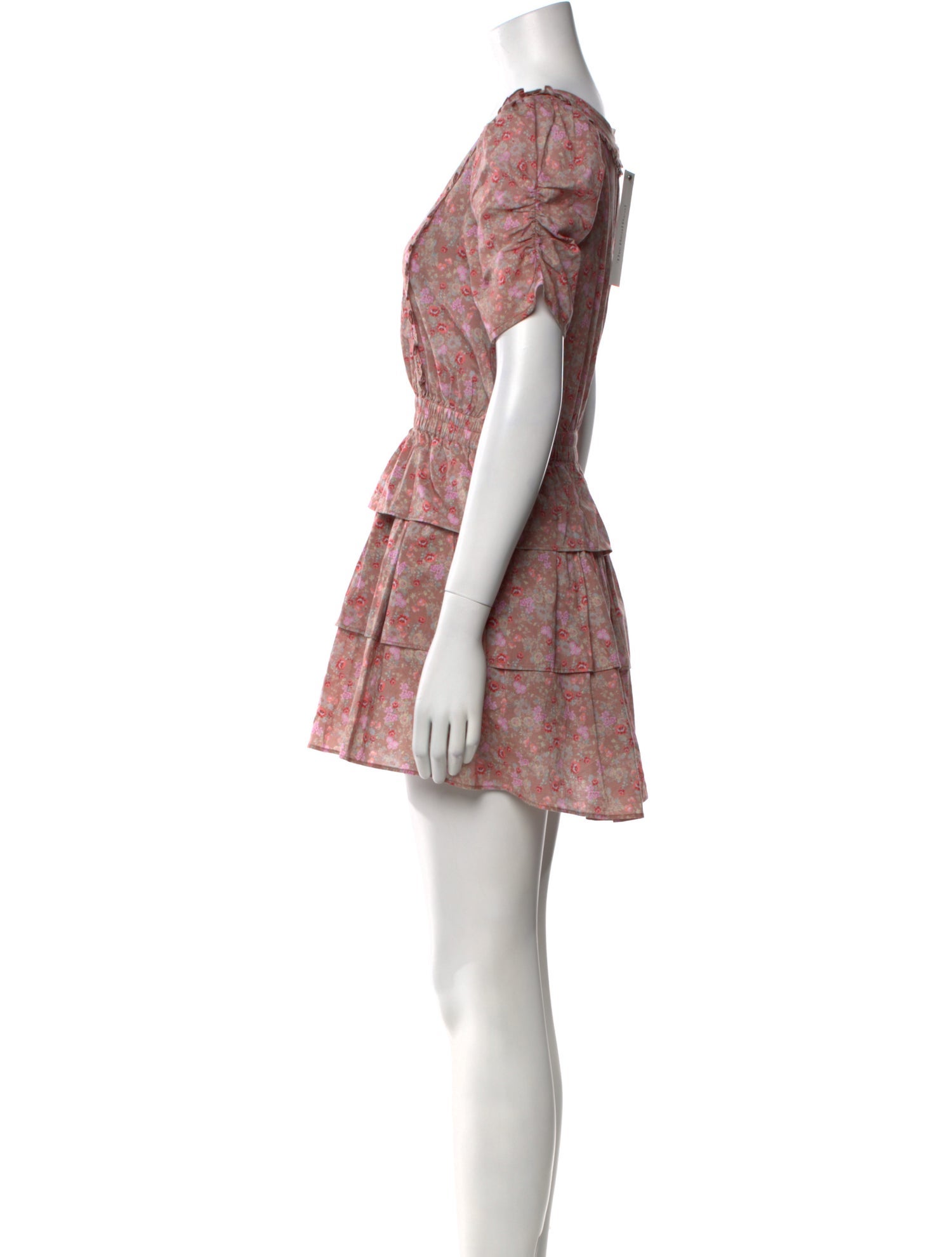 LoveShackFancy Floral Print Mini Dress