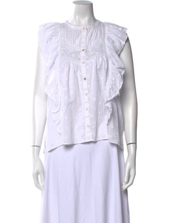 LoveShackFancy Bateau Neckline Sleeveless Blouse