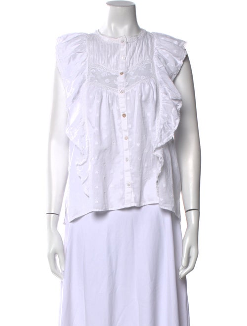 LoveShackFancy Bateau Neckline Sleeveless Blouse