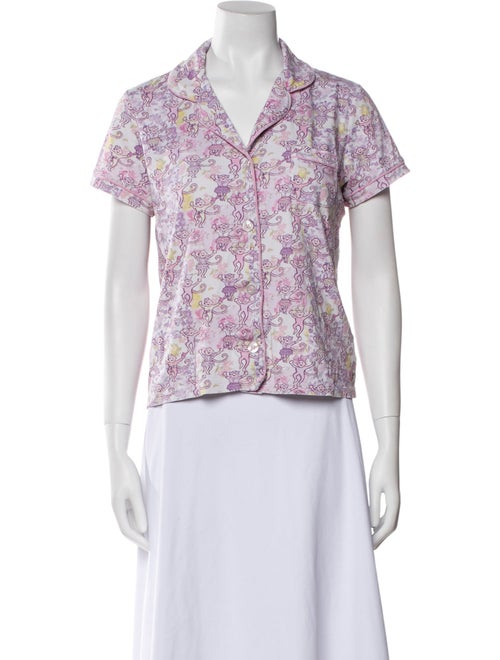 LoveShackFancy Printed Embroidered Accent Pajamas