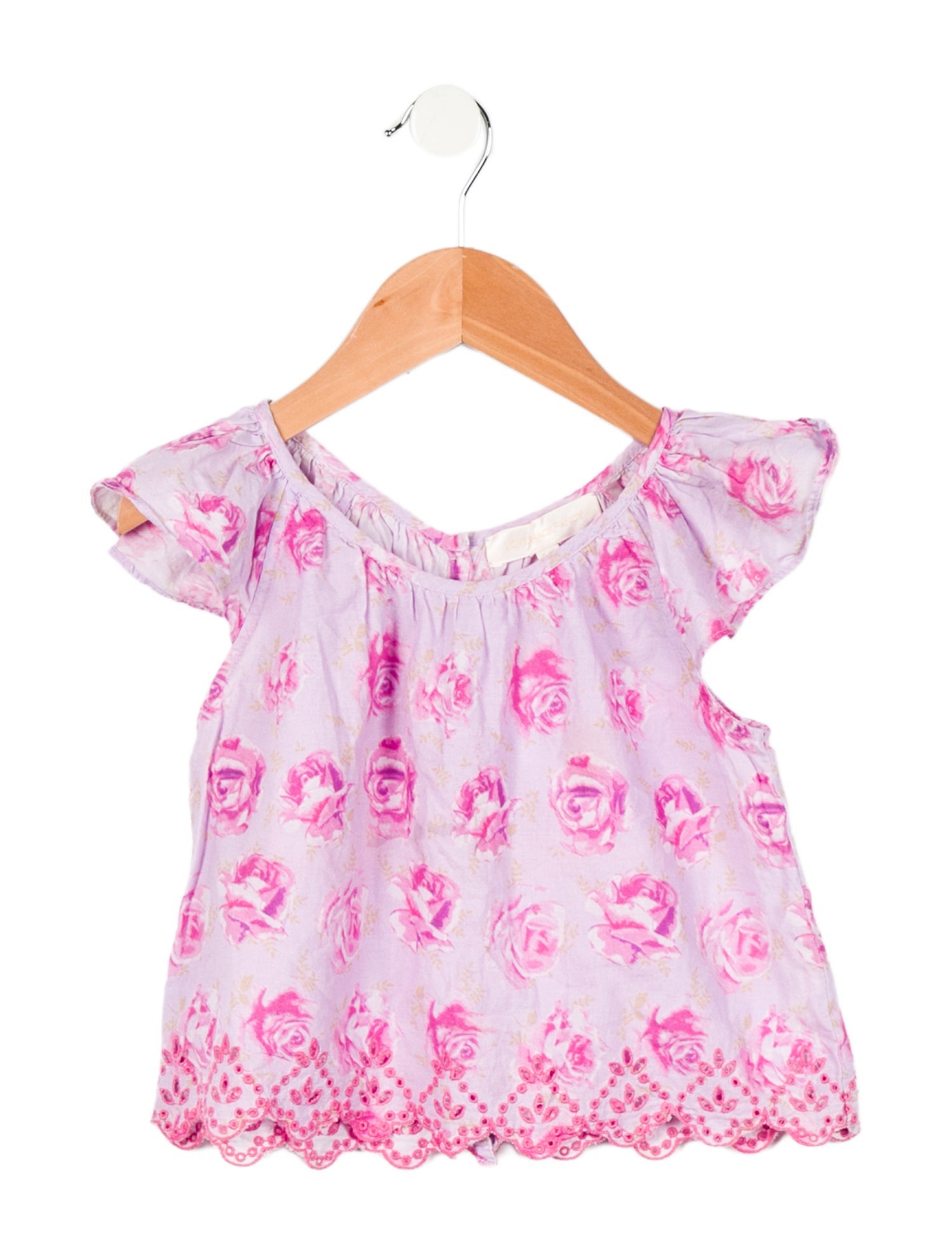 LoveShackFancy Toddler Girls' Scallop Trimmed Top