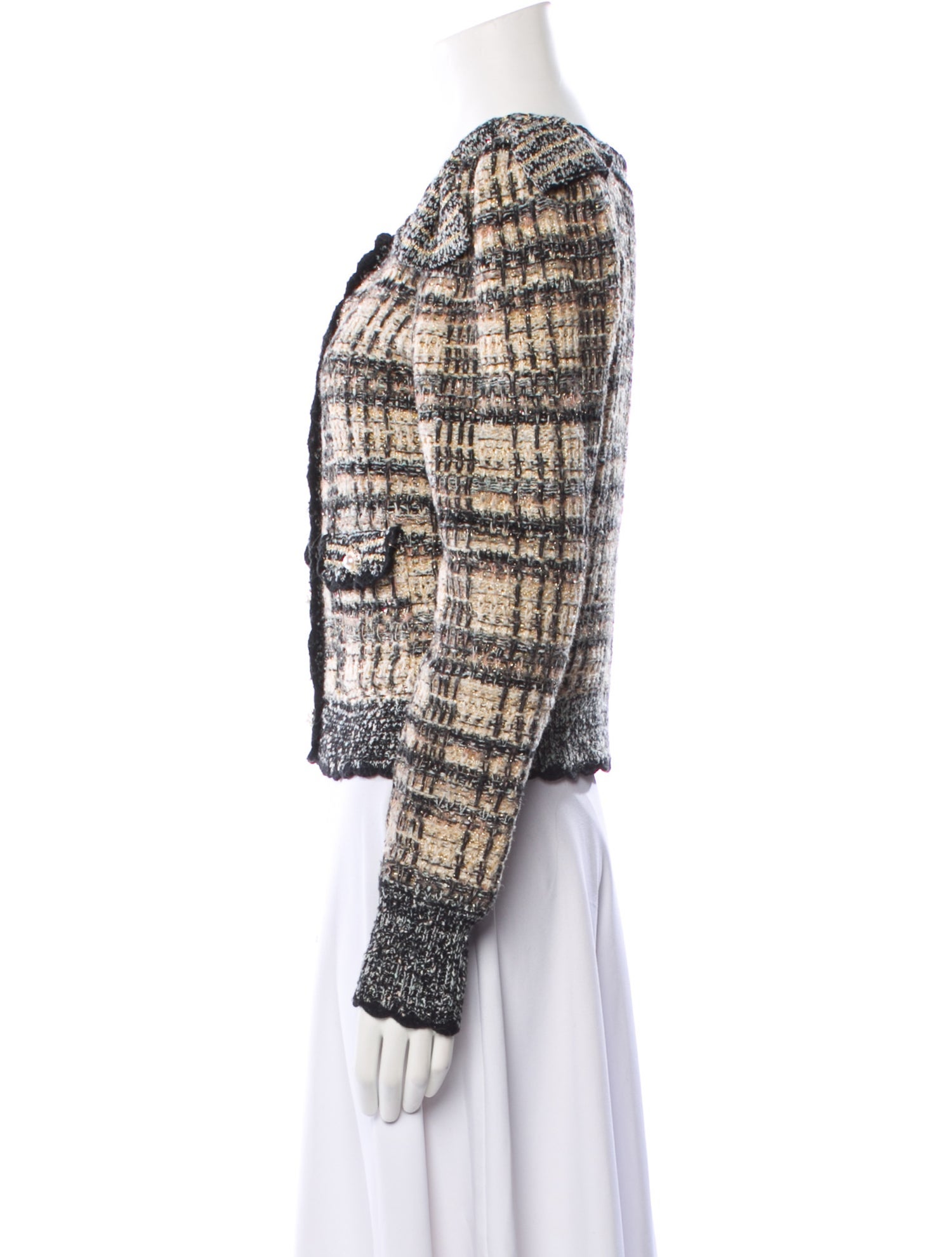 LoveShackFancy Tweed Pattern Evening Jacket