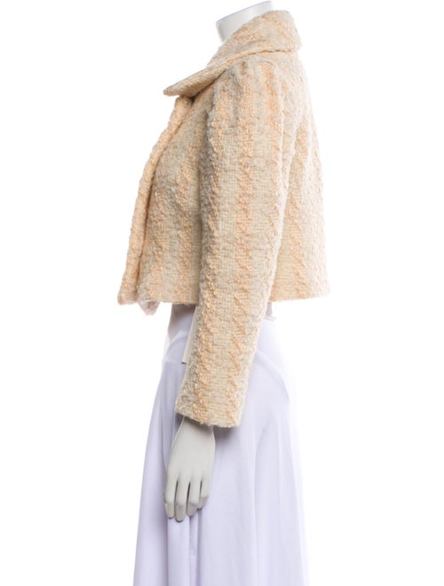 LoveShackFancy Wool Tweed Pattern Faux Fur Jacket