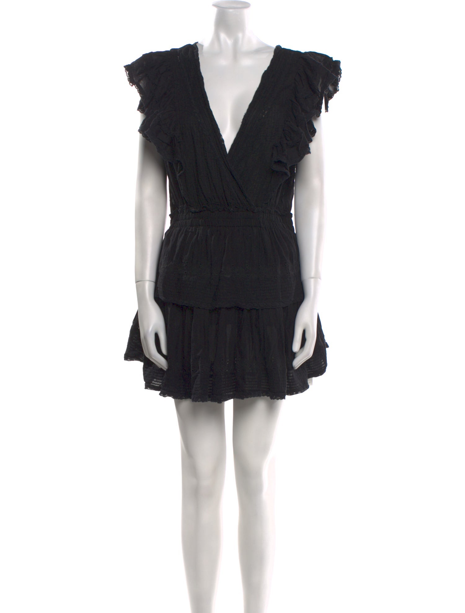 LoveShackFancy V-Neck Mini Dress