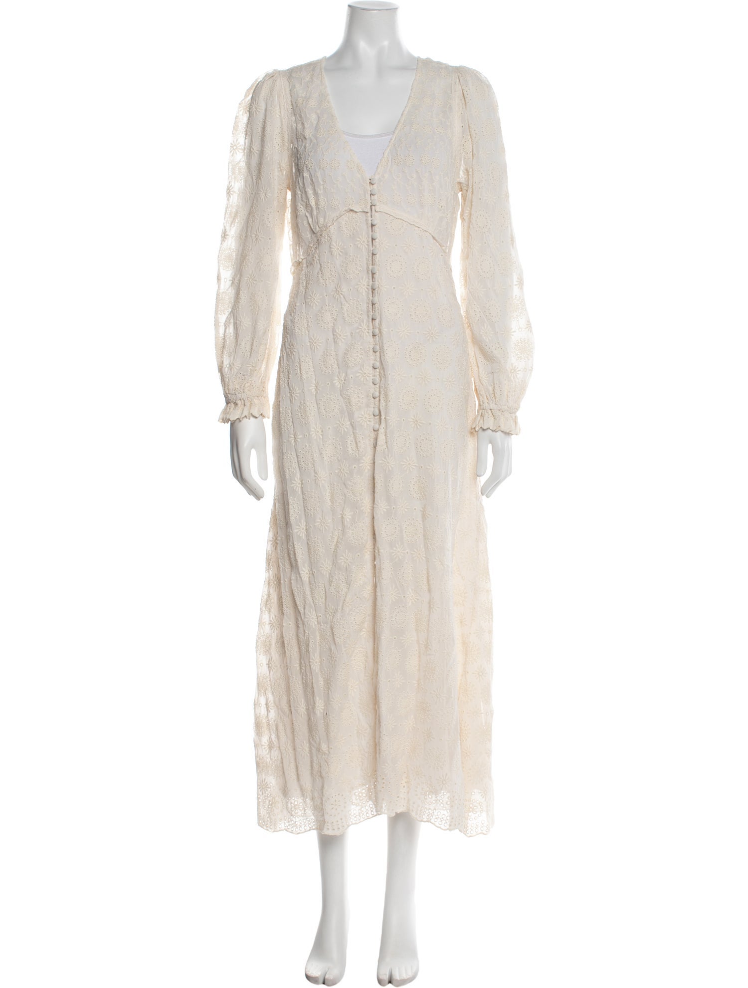 LoveShackFancy V-Neck Long Dress