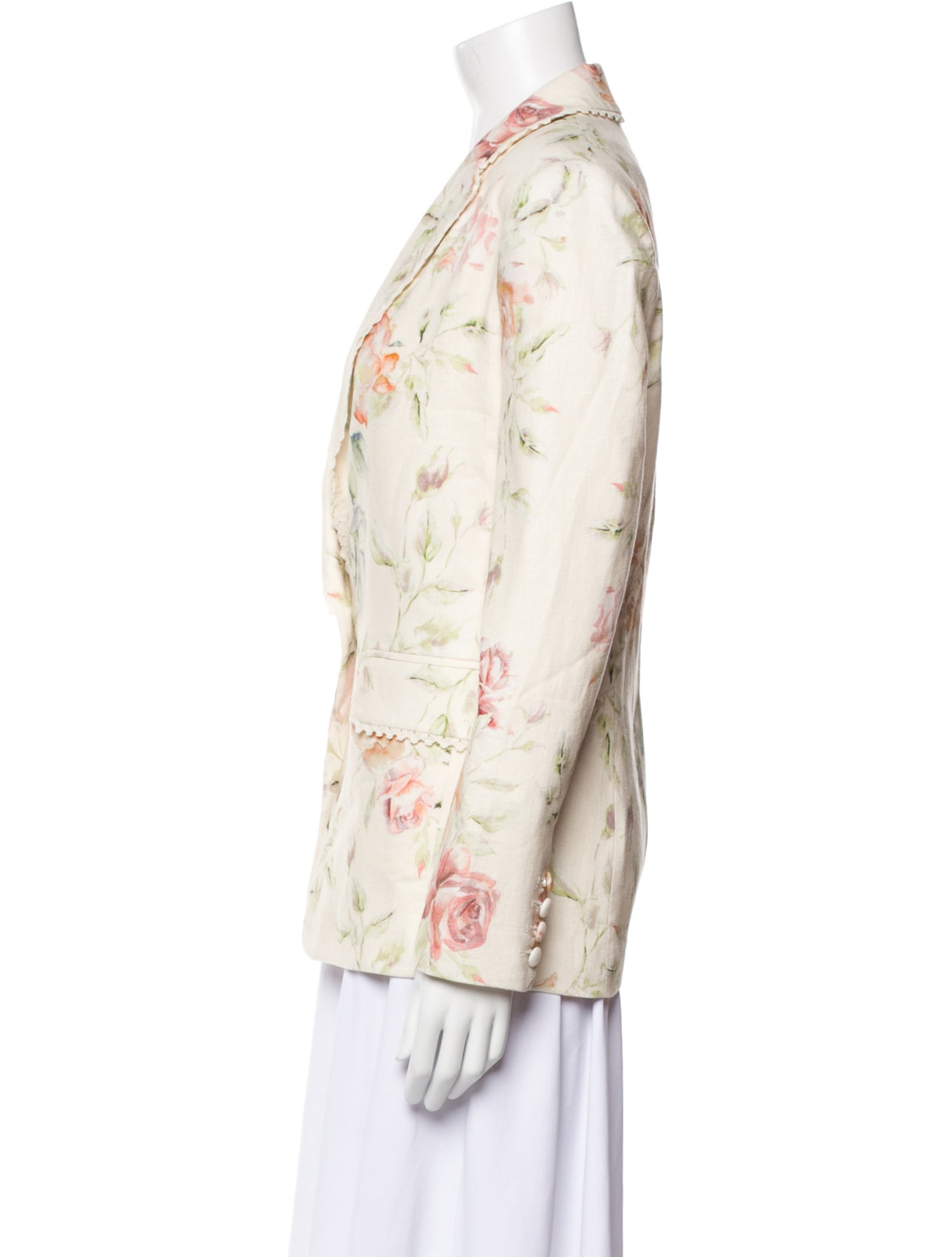 LoveShackFancy Linen Floral Print Blazer