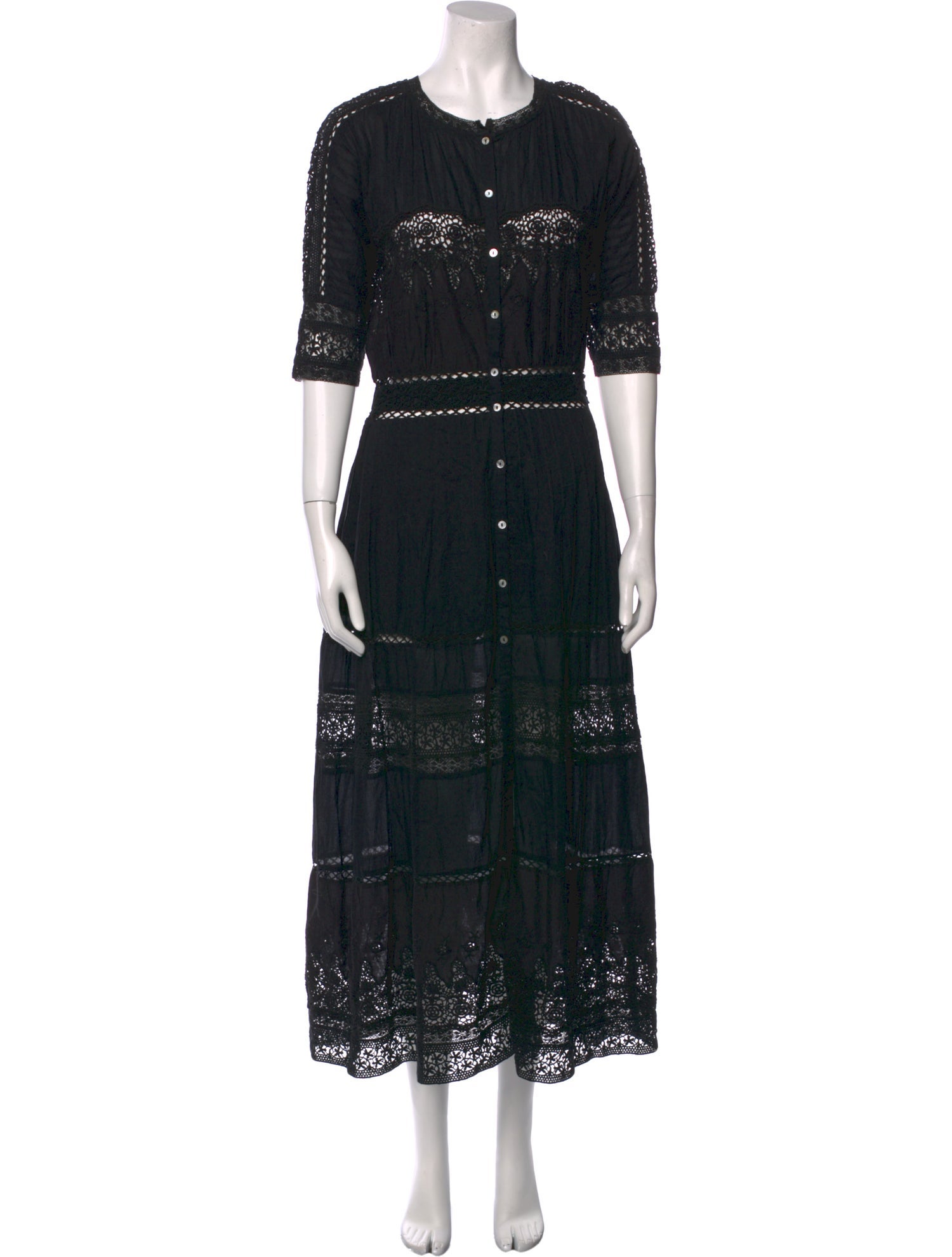 LoveShackFancy Lace Pattern Long Dress