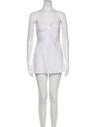 LoveShackFancy V-Neck Mini Dress